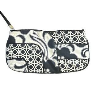 Vera Bradley Jazzy Clutch Night & Day Wristlet Black White Floral Geometric Chic